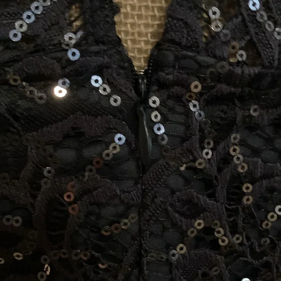 Illusion Neck Sequin Lace Dress - Picture 7 of 7